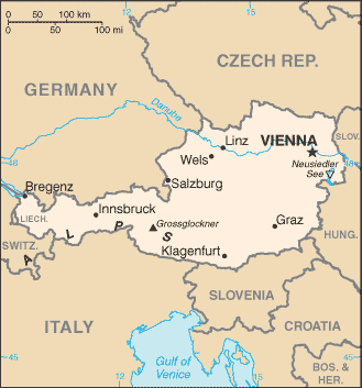 Carte de l'Autriche
