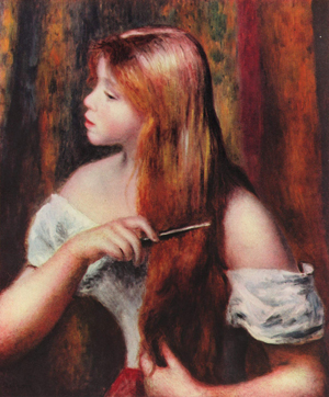 Jeune fille coiffant ses cheveux, Auguste Renoir