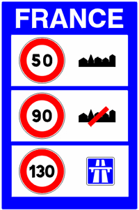 Limites de vitesse sur le territoire français