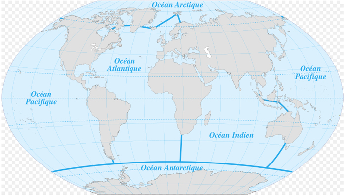 Carte des océans